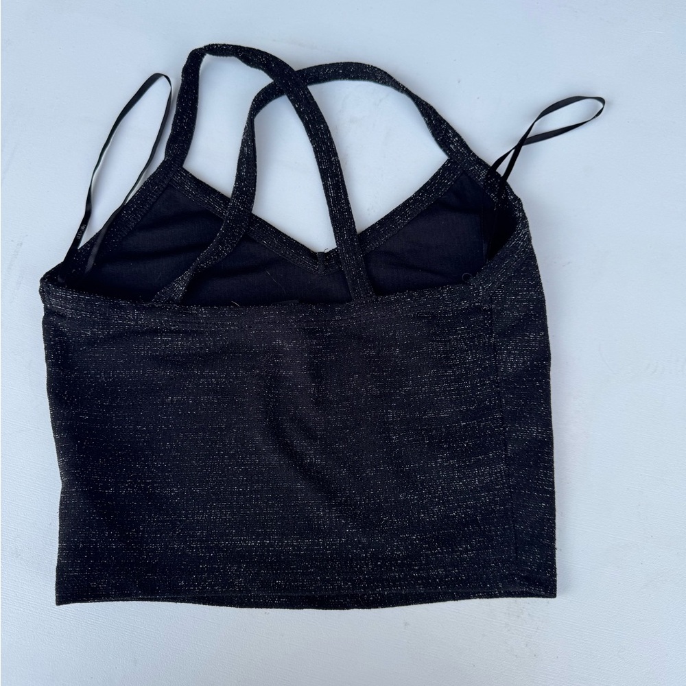 Forever 21 Black Sparkle Strappy Top